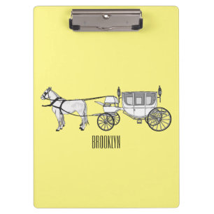 Porte-bloc dessin animé mariage cheval & calèche