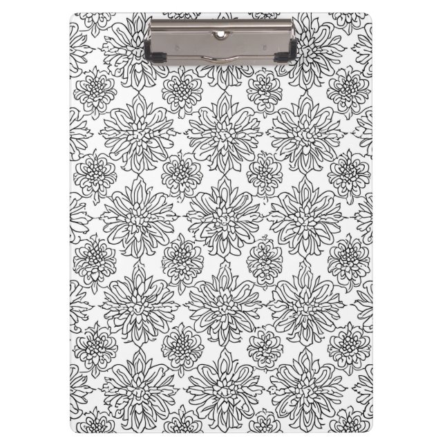 Porte-bloc Dessin au trait de chrysanthème (Devant)