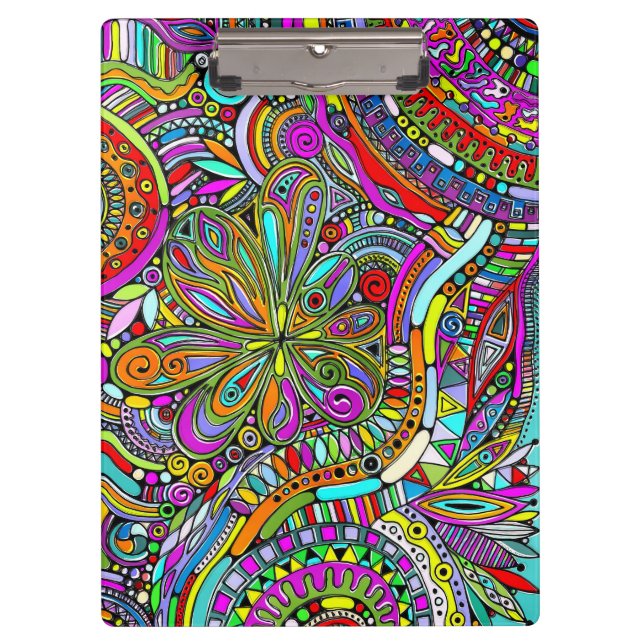 Porte-bloc Dessin d'art fantastique - Fleurs abstraites 1 (Devant)