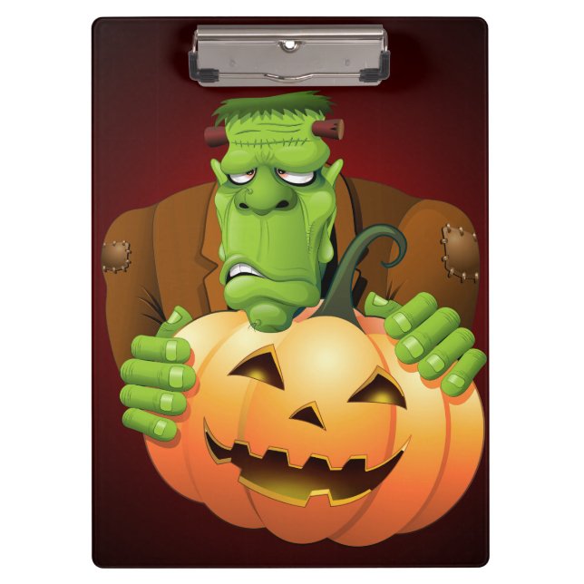 Porte-bloc Dessin de Frankenstein Monster avec Citrouille (Devant)