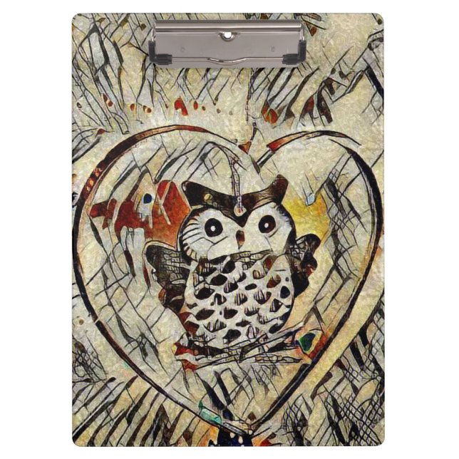 Porte-bloc Dessin de hibou (Devant)