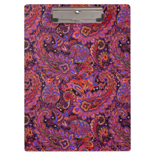 Porte-bloc Dessin intricé de Paisley en rouge riche et violet