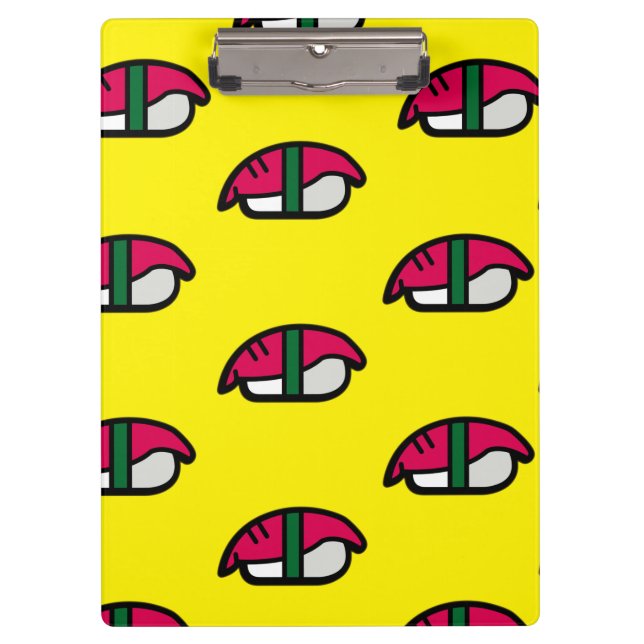 Porte-bloc Dessin Kawaii Sushi, Riz de Poisson et Algues (Devant)