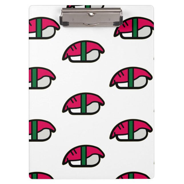 Porte-bloc Dessin Kawaii Sushi, Riz de Poisson et Algues (Devant)