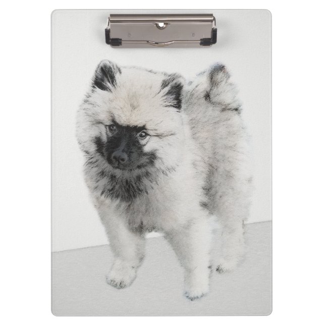 Porte-bloc Dessin Keeshond Chiot - Joli dessin original Chien (Devant)