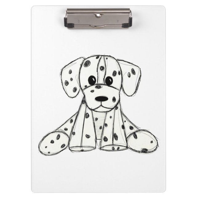Porte-bloc Dessin simple de contour de chien en peluche dalma (Devant)