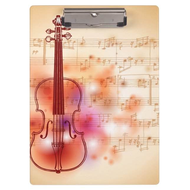 Porte-bloc Dessin sur l'arrière - plan d'aquarelle du violon (Devant)