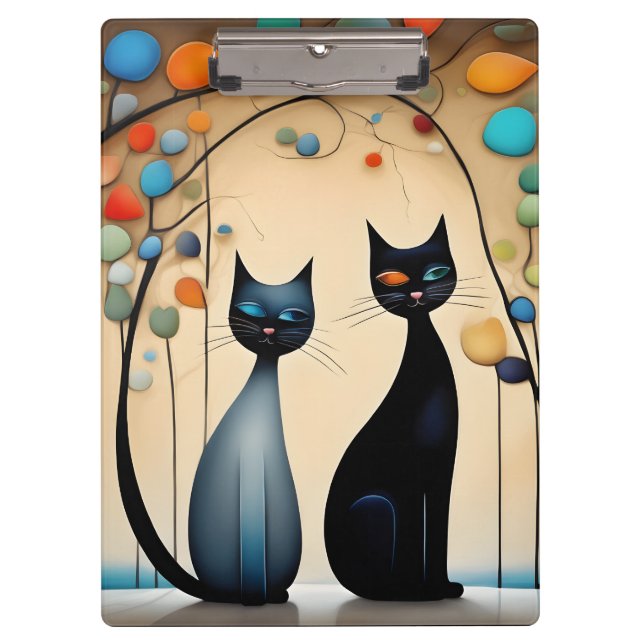 Porte-bloc Deux chats charmants (Devant)