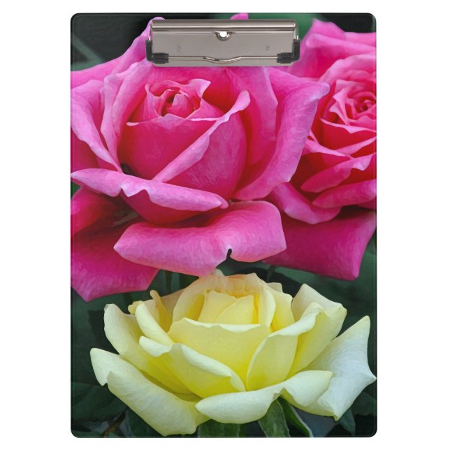 Porte-bloc Deux roses roses (Devant)