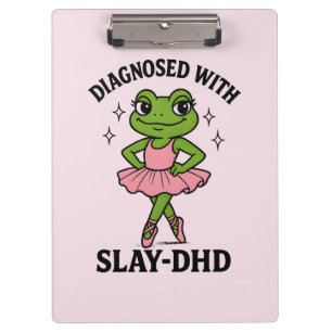 Porte-bloc Diagnostiqué Slay-DHD Grenouille Ballerine TDAH