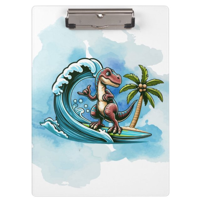 Porte-bloc Dinosaure tropical du surf (Devant)
