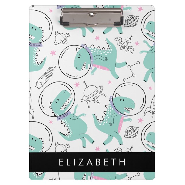 Porte-bloc Dinosaures Spatiaux, Dinosaures Mignons, Étoiles,  (Devant)