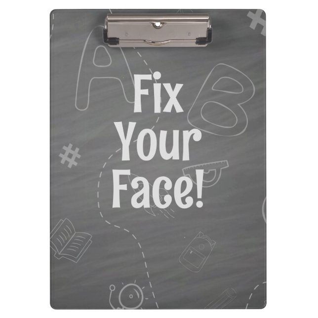 Porte-bloc Directeur personnalisé "Répare ton visage" (Devant)