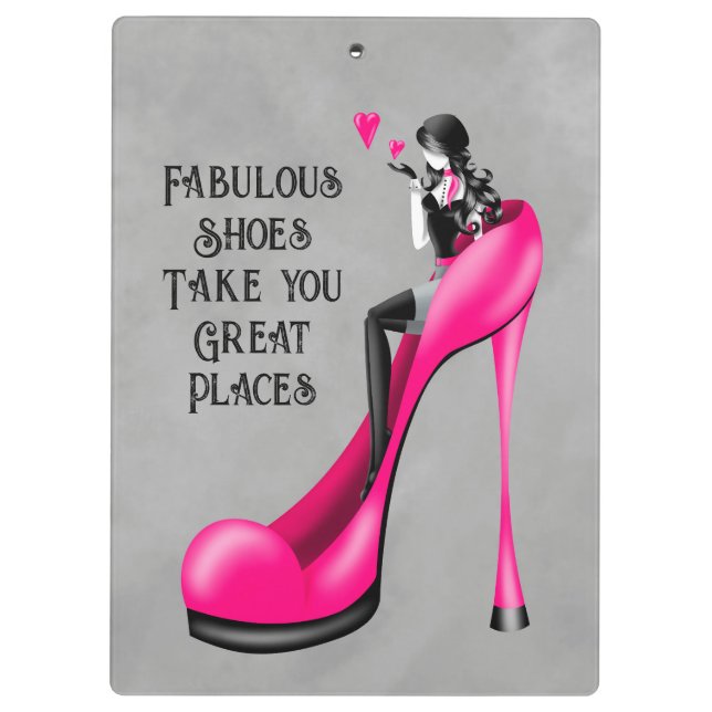 Porte-bloc Divinité de la mode en rose à talons aiguilles (Dos)