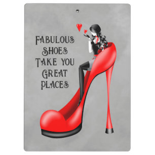 Porte-bloc Divinité de la mode en rouge talons aiguilles