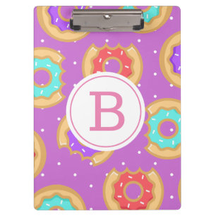 Porte-bloc Donuts et Pois colorés   Monogramme