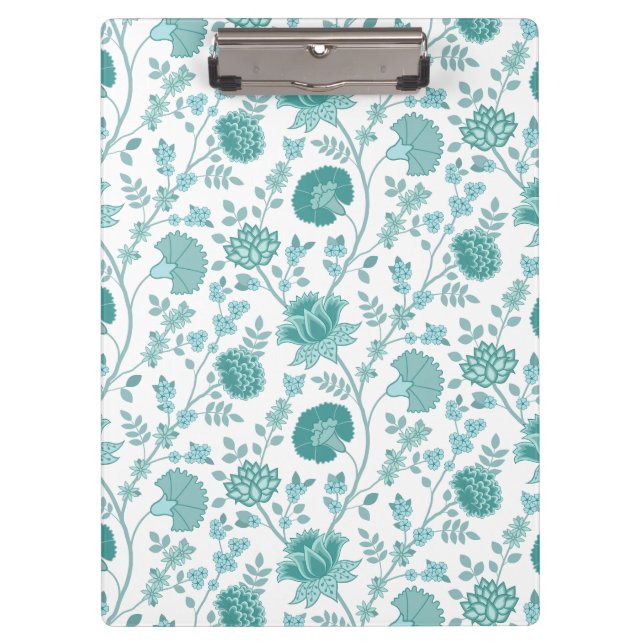 Porte-bloc Dos de motifs floraux jacobéens sur blanc (Devant)