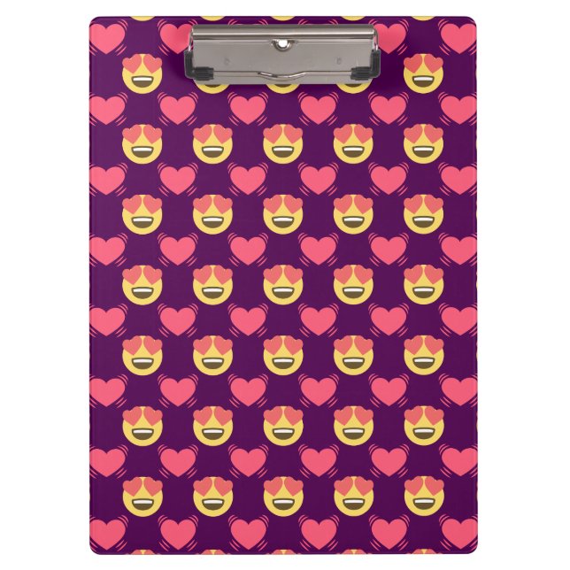 Porte-bloc Douce Mignonne En Amour Emoji, motif De Coeurs (Devant)