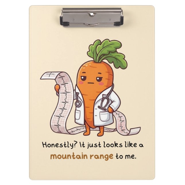 Porte-bloc Dr Carrot ECG drôle médical (Devant)