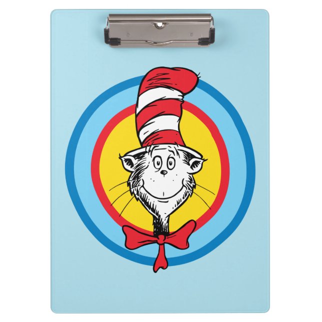 Porte-bloc Dr. Seuss | Graphisme de tête de Chat dans le Chap (Devant)