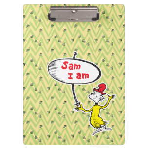 Porte-bloc Dr. Seuss Sam-I-Am tenant un panneau
