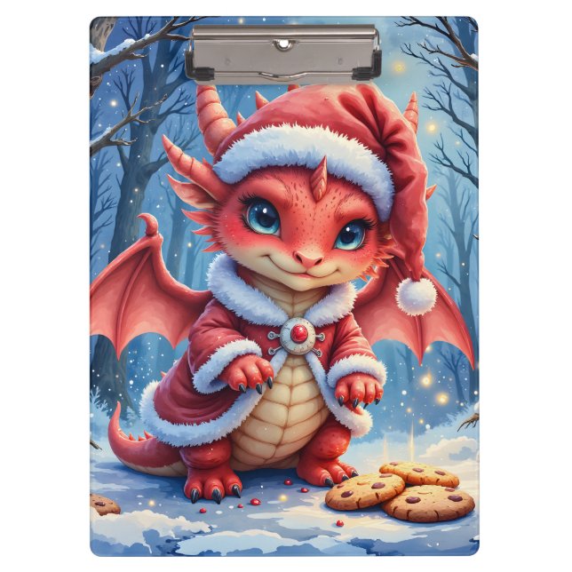 Porte-bloc dragon de Noël, trop mignon pour être arrêté,  (Devant)