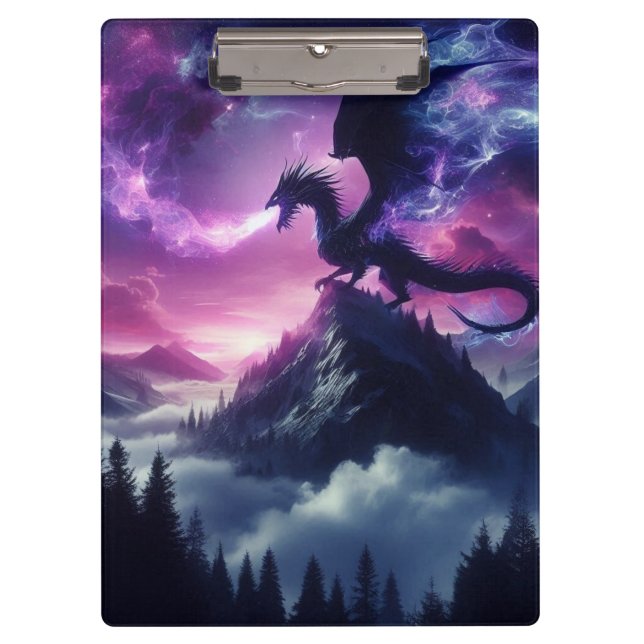 Porte-bloc Dragon Éthéré Sombre et Médiéval (Devant)
