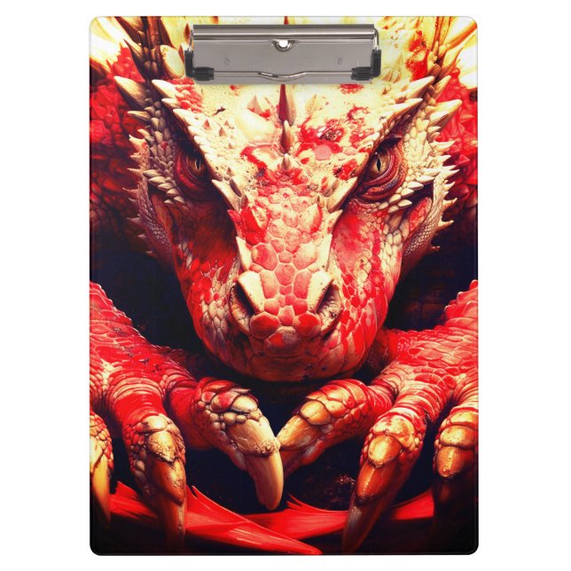 Porte-bloc Dragon rouge (Devant)