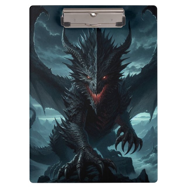 Porte-bloc Dragon sombre et médiéval (Devant)