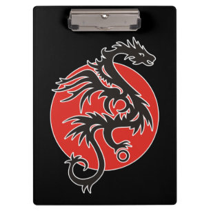 Porte-bloc Dragon Sun - noir rouge blanc + vos idées