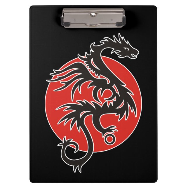 Porte-bloc Dragon Sun - noir rouge blanc + vos idées (Devant)