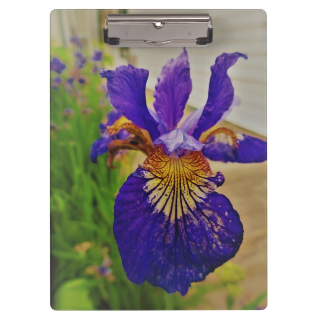 Porte-bloc Drapeau bleu Iris Fleur de Lys France Canada Québe (Devant)
