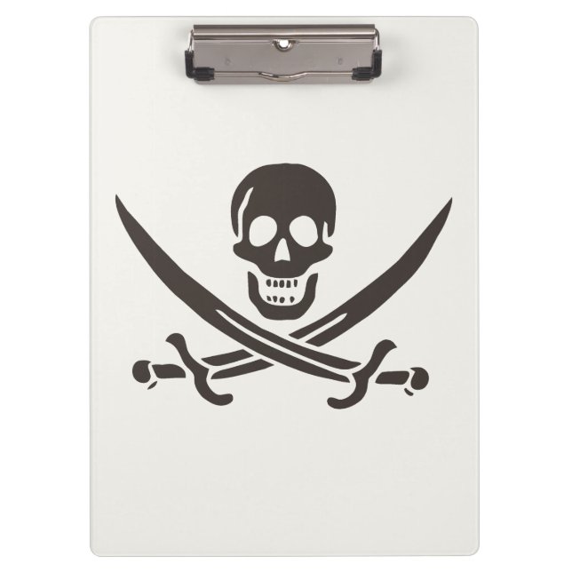Porte-bloc Drapeau de crâne obsidien Drapeau de pirate Calico (Devant)
