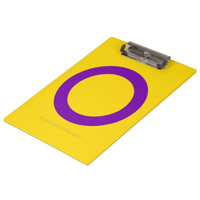 Porte-bloc Drapeau de fierté intersexe de SlipperyJoe's fond  (Incliné)