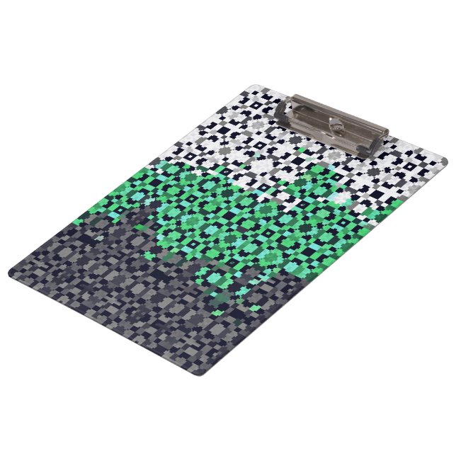 Porte-bloc Drapeau de fierté Neutrois Abstrait Pixelisé Tripa (Incliné)