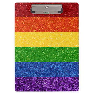 Porte-bloc Drapeau de la Rainbow Pride de la Parties scintill