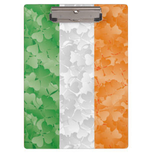 Porte-bloc Drapeau de l'Irlande avec motif shamrock