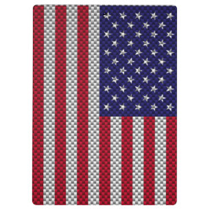 Porte-bloc Drapeau des USA sur la fibre de carbone comme la