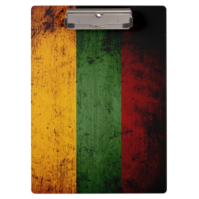 Porte-bloc Drapeau grunge noir de la Lithuanie (Devant)