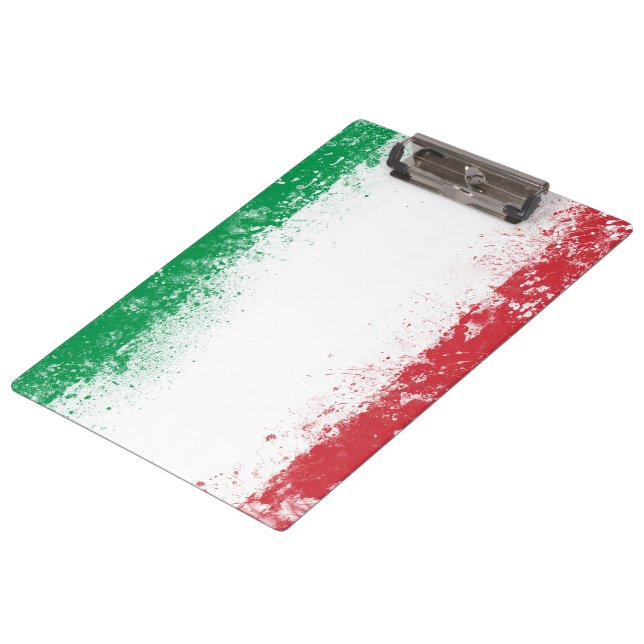 Porte-bloc Drapeau peint Grunge Splatter d'Italie (Incliné)