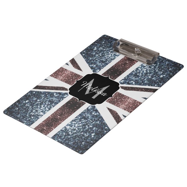 Porte-bloc Drapeau Rustique UK rouge bleu étincelants parties (Incliné)