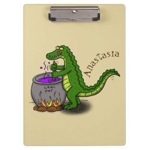 Porte-bloc Drôle alligator vert cuisine dessin animé