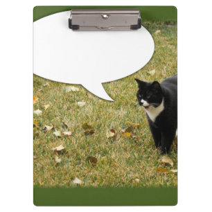 Porte-bloc Drôle Blank Speech Bubble Talking Cat Photo