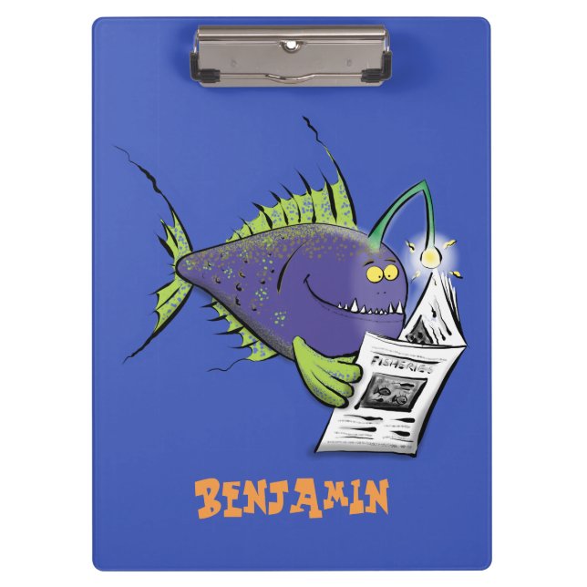 Porte-bloc Drôle caricature de poisson de pêcheur (Devant)
