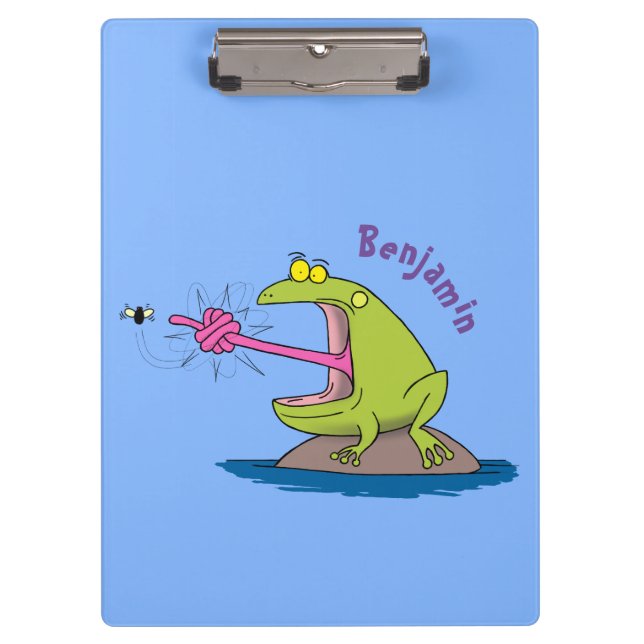 Porte-bloc Drôle dessin animé de grenouille et mouche (Devant)