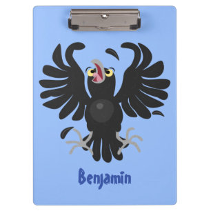 Porte-bloc Drôle fou corbeau dessin animé de corbeau de corne