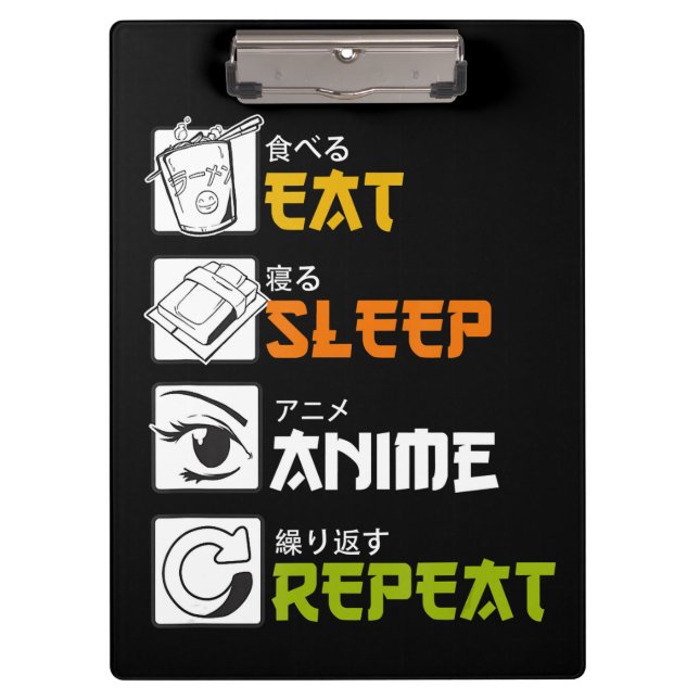 Porte-bloc Eat Sleep Anime Repeat Venin Idea Cosplayer (Devant)
