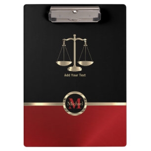 Porte-bloc Échelles de justice - Monogramme noir et rouge