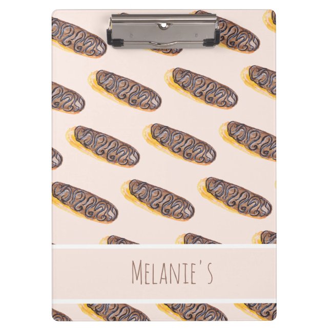 Porte-bloc Éclairs Donuts Aquarelle Amusant Caprice Sucré Cli (Devant)