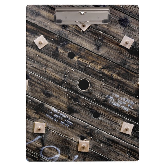 Porte-bloc Écran en bois rustique industriel (Devant)